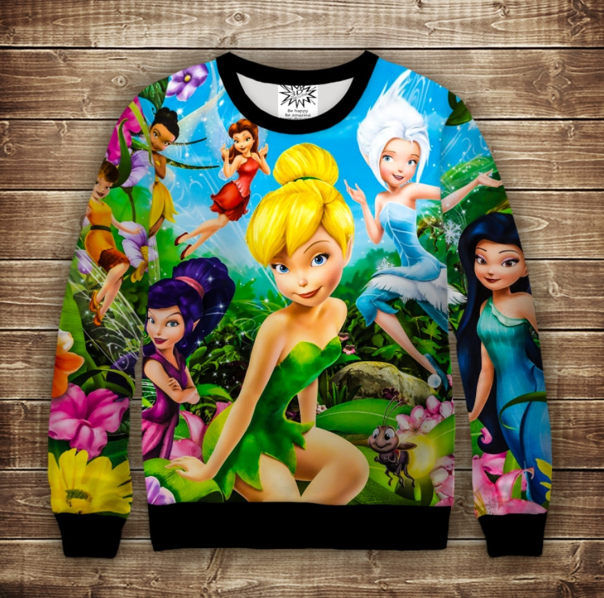 Світшот 3D TINKER BELL Фея Динь-Динь ВСІ Розміри Преміум тканина