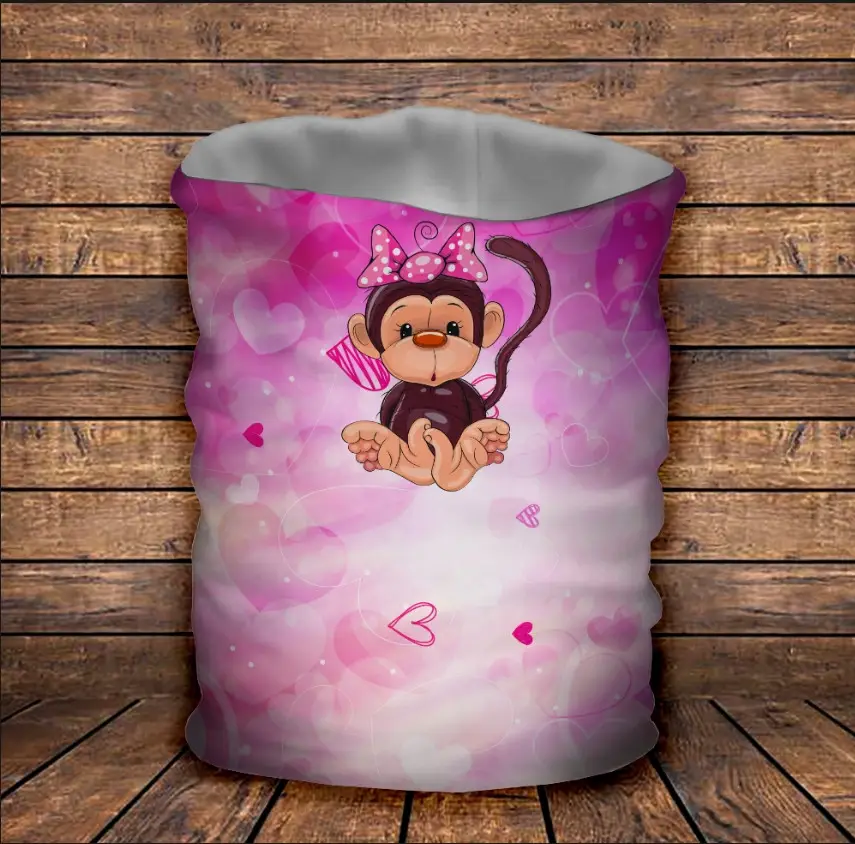 Баф Веселі мавпочки Рожевий Дитячі і дорослі розміри
