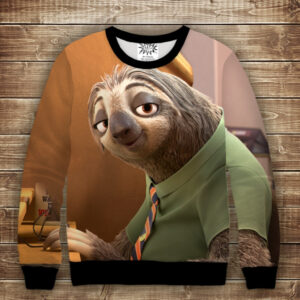 Світшот 3D Лінивець Зоотрополіс ВСІ Розміри Преміум тканина