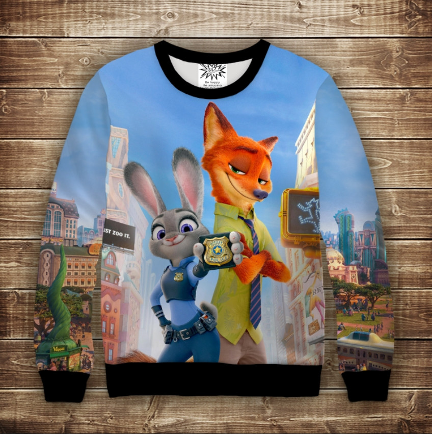 Світшот 3D ZOOTOPIA POLICE ВСІ Розміри Преміум тканина