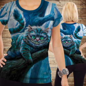 Футболка 3D Чеширський котик на дереві ВСІ Розміри Преміум тканина