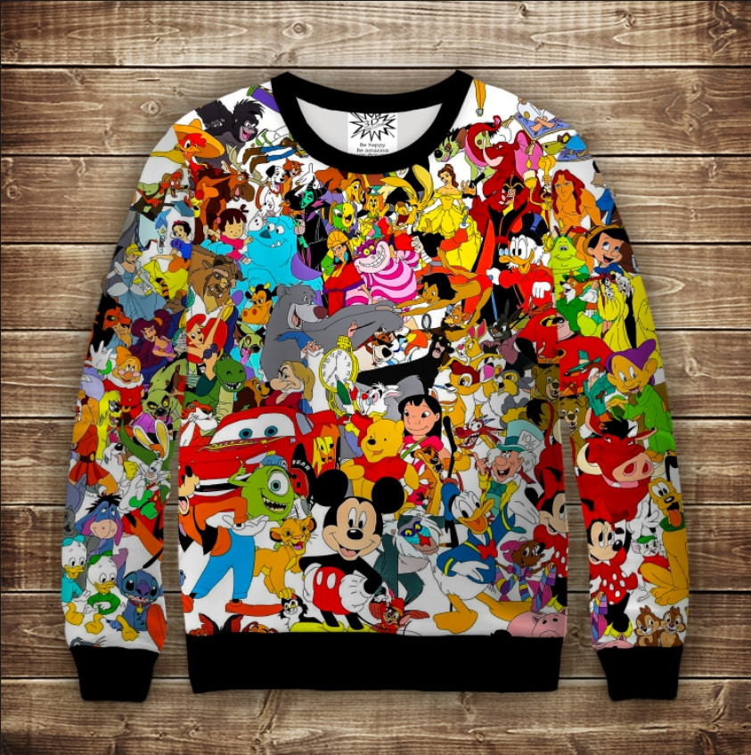 Світшот Всі мультяшні герої. Дитячі і дорослі розміри ВСІ Розміри Преміум тканина