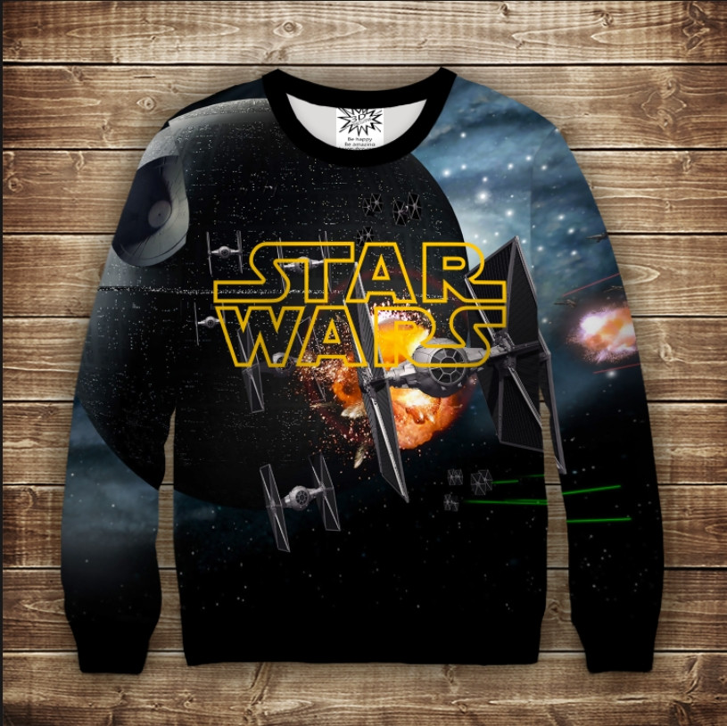 Світшот з 3D принтом на тему Star wars SHIPS ВСІ Розміри Преміум тканина