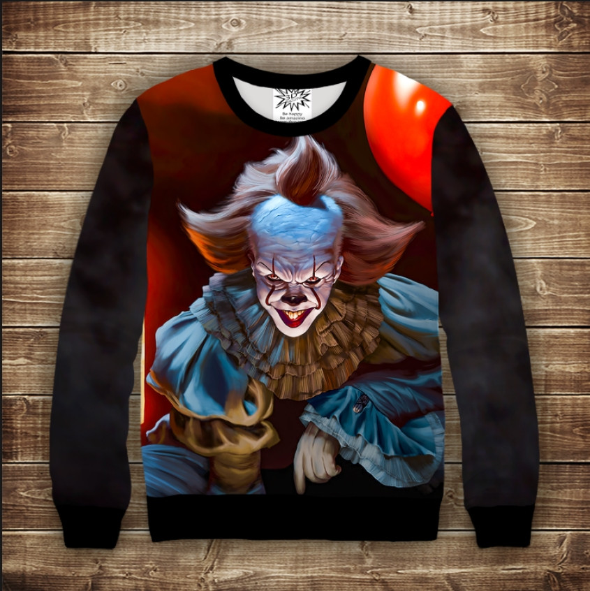 Світшот 3D PENNYWISE ВСІ Розміри Преміум тканина