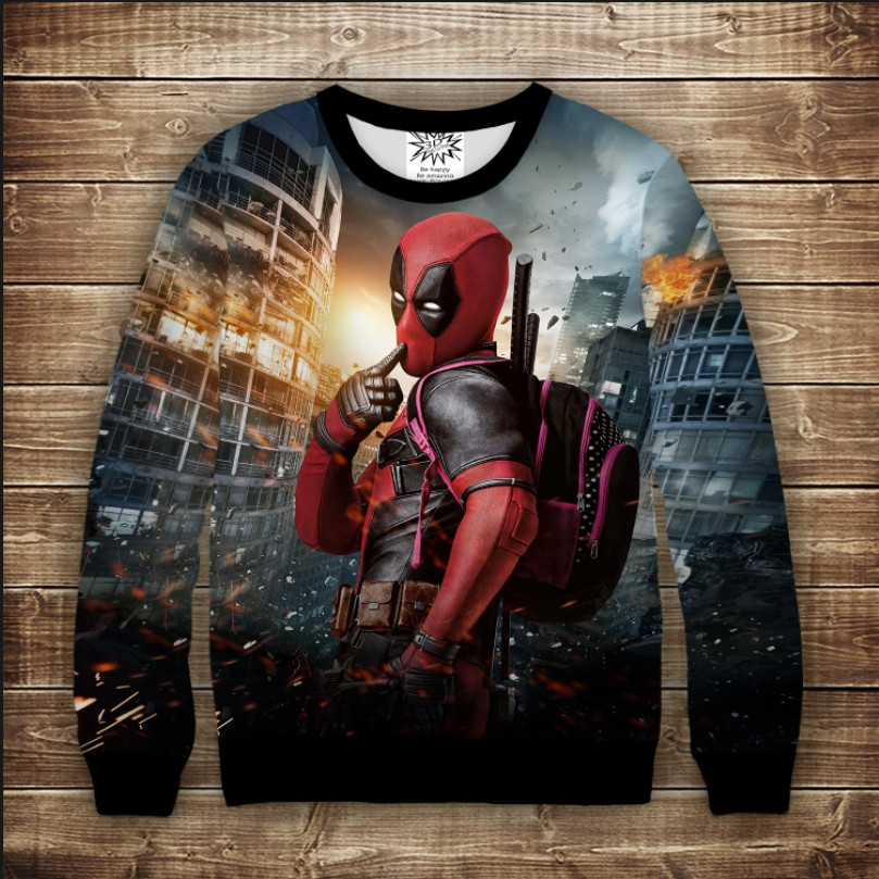Світшот 3D Милий дедпул ВСІ Розміри Преміум тканина