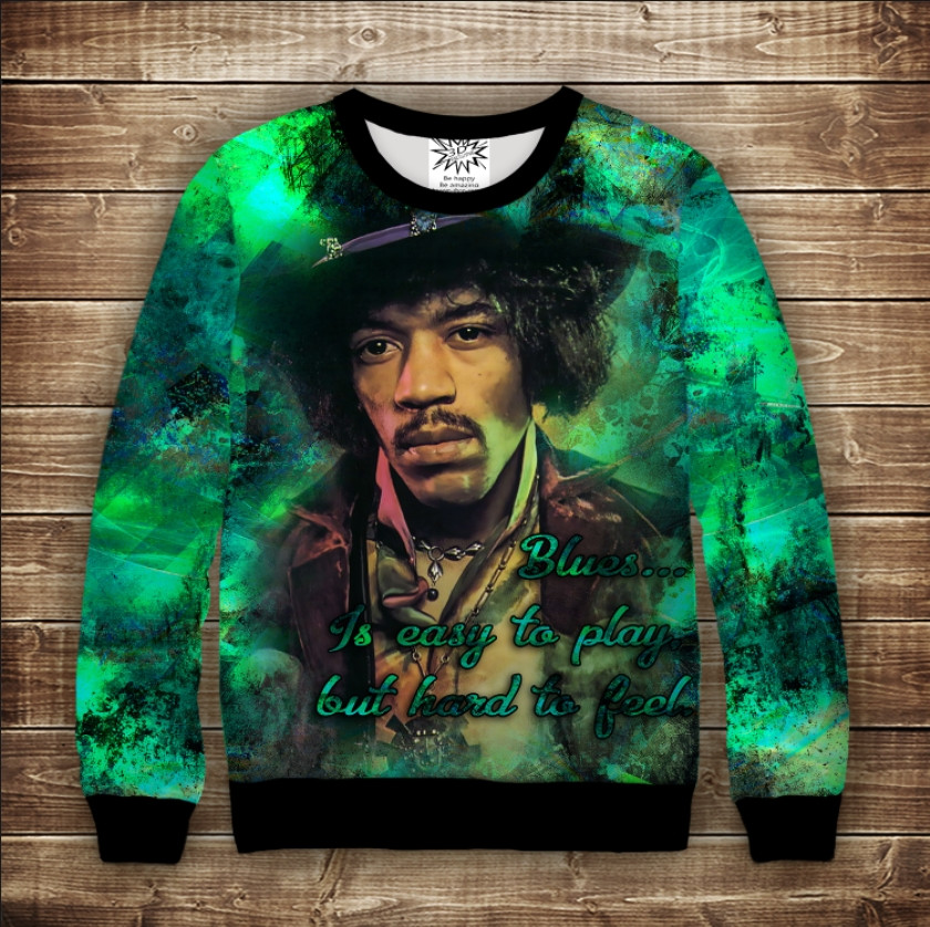 Світшот Джиммі Хендрікс. Блюз ВСІ Розміри Преміум тканина