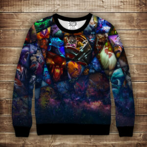 Світшот 3D Dota 3D Всі герої ВСІ Розміри Преміум тканина