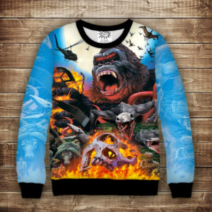 Світшот з 3D принтом на тему: Кінг Конг Комікс. King Kong Comics. Дорослі та дитячі розміри ВСІ Розміри Преміум тканина