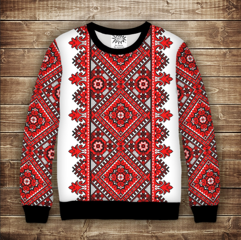 Світшот з 3D принтом на тему: Вишиванка 11. Дорослі та дитячі розміри ВСІ Розміри Преміум тканина