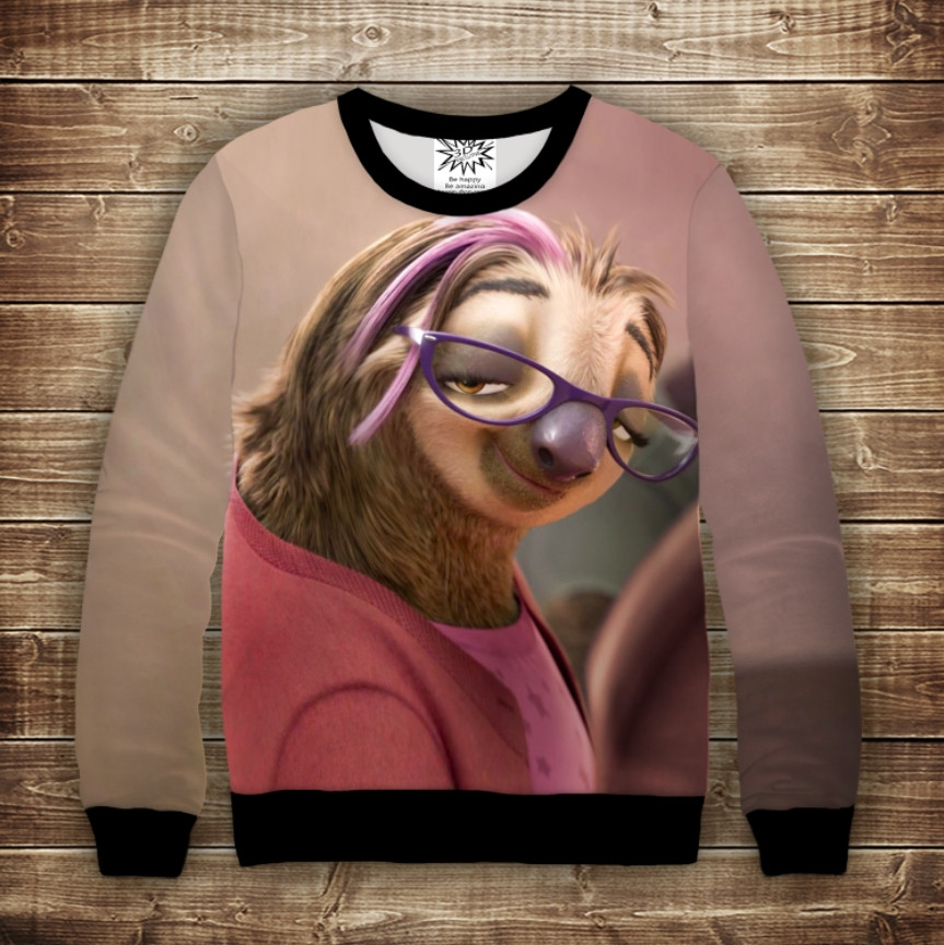 Світшот 3D Дівчина-Лінивець Зоотрополіс ВСІ Розміри Преміум тканина