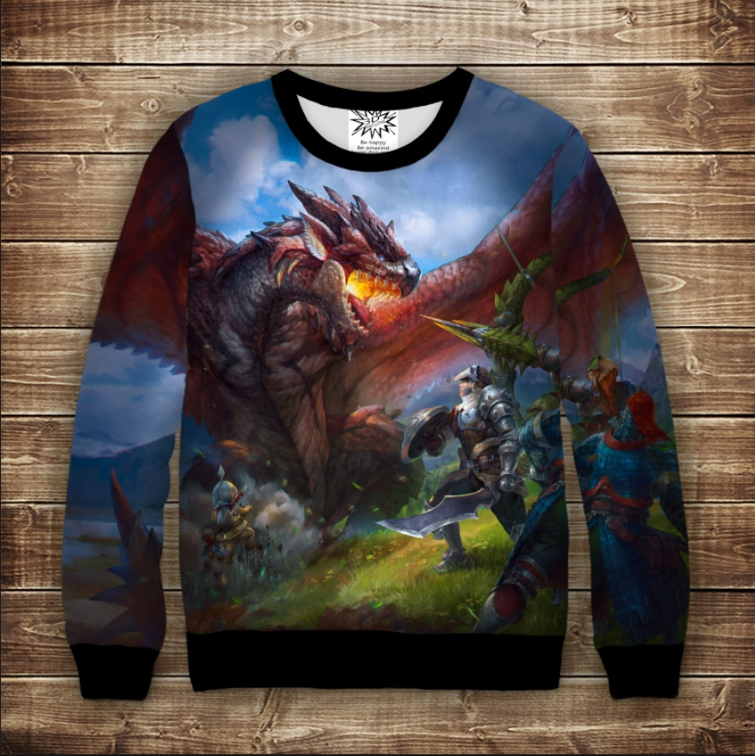 Світшот з 3D принтом: Мисливець на монстрів. Monster Hunter. Дитячі і дорослі розміри ВСІ Розміри Преміум тканина