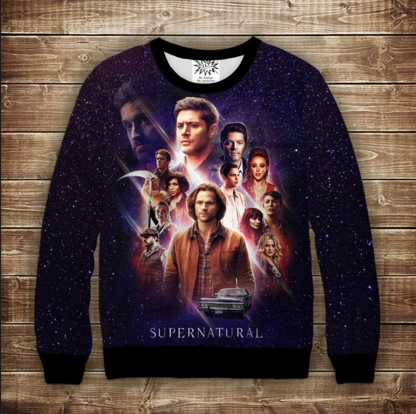 Світшот 3D Supernatural Stars ВСІ Розміри Преміум тканина