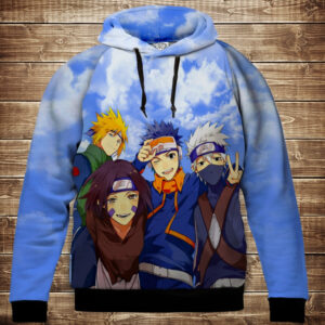 Толстівка з 3D принтом: Наруто команда. Naruto team. Дитячі і дорослі розміри. ВСІ Розміри Преміум тканина