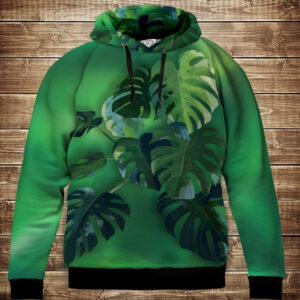 Толстівка з 3D принтом: Монстера. Дитячі і дорослі розміри. ВСІ Розміри Преміум тканина