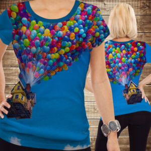 Футболка 3Dпринт на тему: Будинок на повітряних кульках ВСІ Розміри Преміум тканина