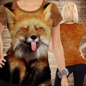 Футболка 3D Смішна лиса з язиком ВСІ Розміри Преміум тканина