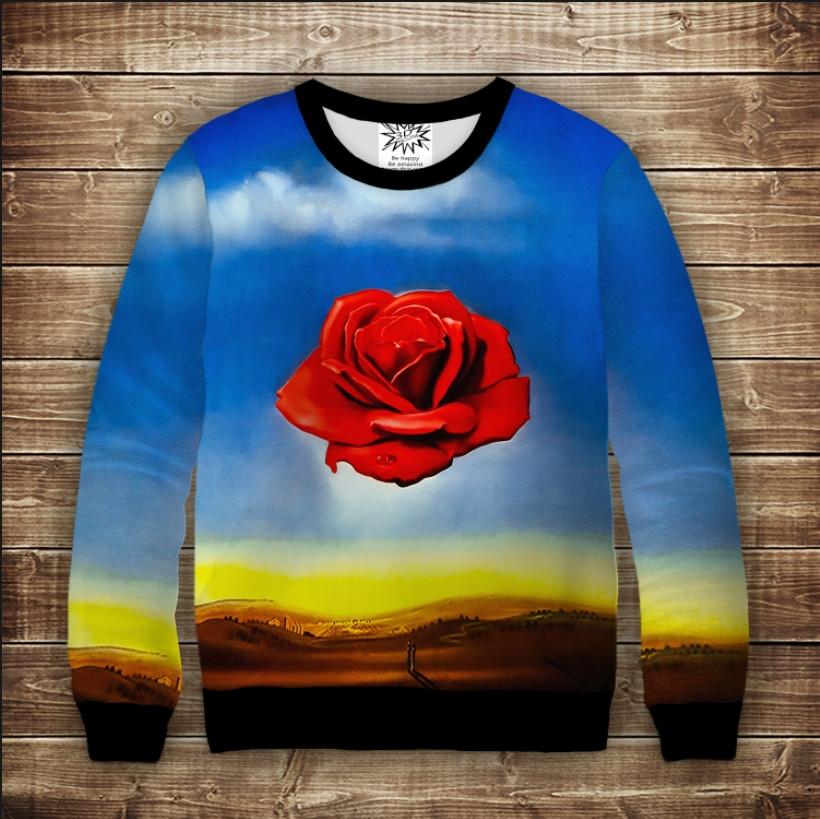 Світшот з 3D принтом на тему Картина Далі. Rosa meditative Salvador Dali ВСІ Розміри Преміум тканина