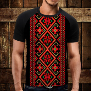 Футболка-реглан с 3D принтом: Вишиванка орнамент 1298. Дорослі і Дитячі розміри ВСІ Розміри Преміум тканина