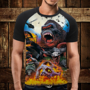 Футболка-реглан с 3D принтом: Кінг Конг Комікс. King Kong Comics. Дорослі і Дитячі розміри ВСІ Розміри Преміум тканина