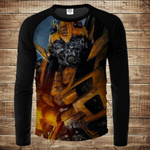 Лонгслив-реглан с 3D принтом: Бамблбі Трансформери 2. Дорослі і Дитячі розміри ВСІ Розміри Преміум тканина