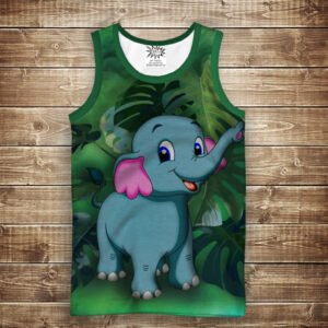 Майка з 3D принтом: Слоник і Монстера. Дорослі і Дитячі розміри ВСІ Розміри Преміум тканина