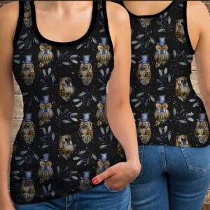 Майка з 3D принтом: Сови і Філіни в шляпах. Дорослі і Дитячі розміри ВСІ Розміри Преміум тканина