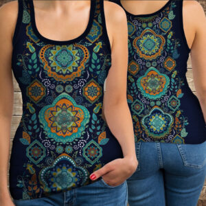 Майка з 3D принтом: Індійські орнаменти Синій тон. Дорослі і Дитячі розміри ВСІ Розміри Преміум тканина