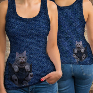 Майка з 3D принтом: Кошеня в кишені. Дорослі і Дитячі розміри ВСІ Розміри Преміум тканина