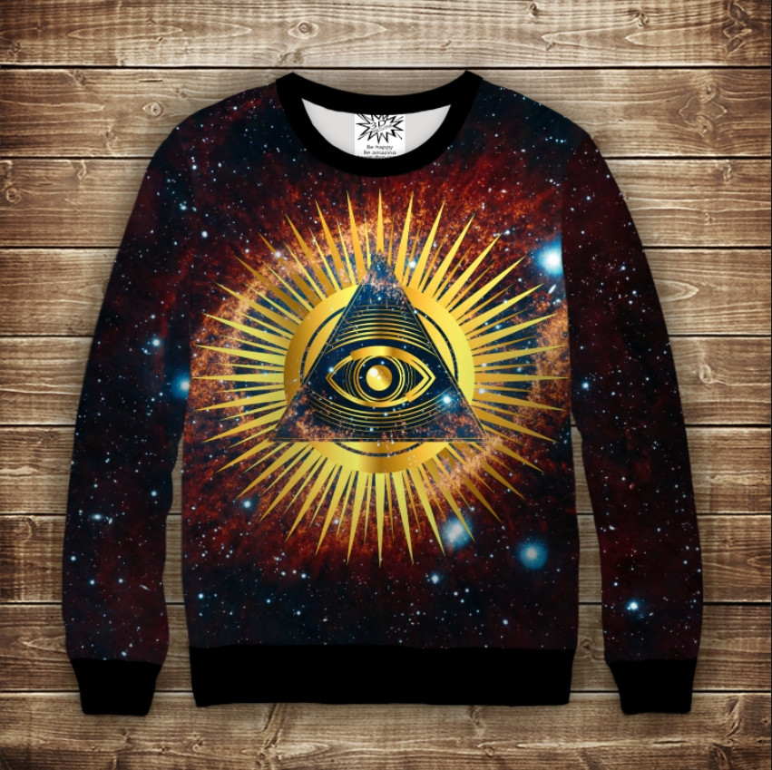 Світшот 3D Всевидяче око і Сузір'я Небула ВСІ Розміри Преміум тканина