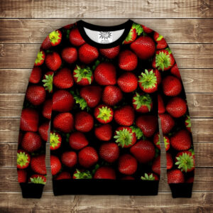 Світшот з принтом Полунички ВСІ Розміри Преміум тканина