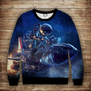 Світшот з принтом на тему Космос. Космонавт і планета ВСІ Розміри Преміум тканина