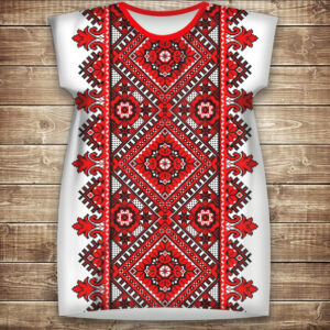 Плаття-туніка 3D принтом: Вишиванка 11. Дорослі і Дитячі розміри ВСІ Розміри Преміум тканина