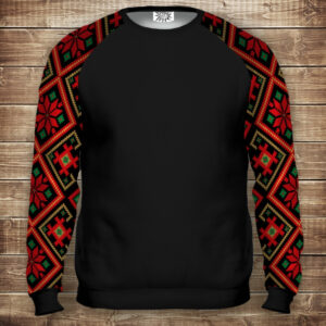 Світшот-реглан з 3D принтом на тему: Вишиванка орнамент 1298. Дорослі та Дитячі розміри ВСІ Розміри Преміум тканина