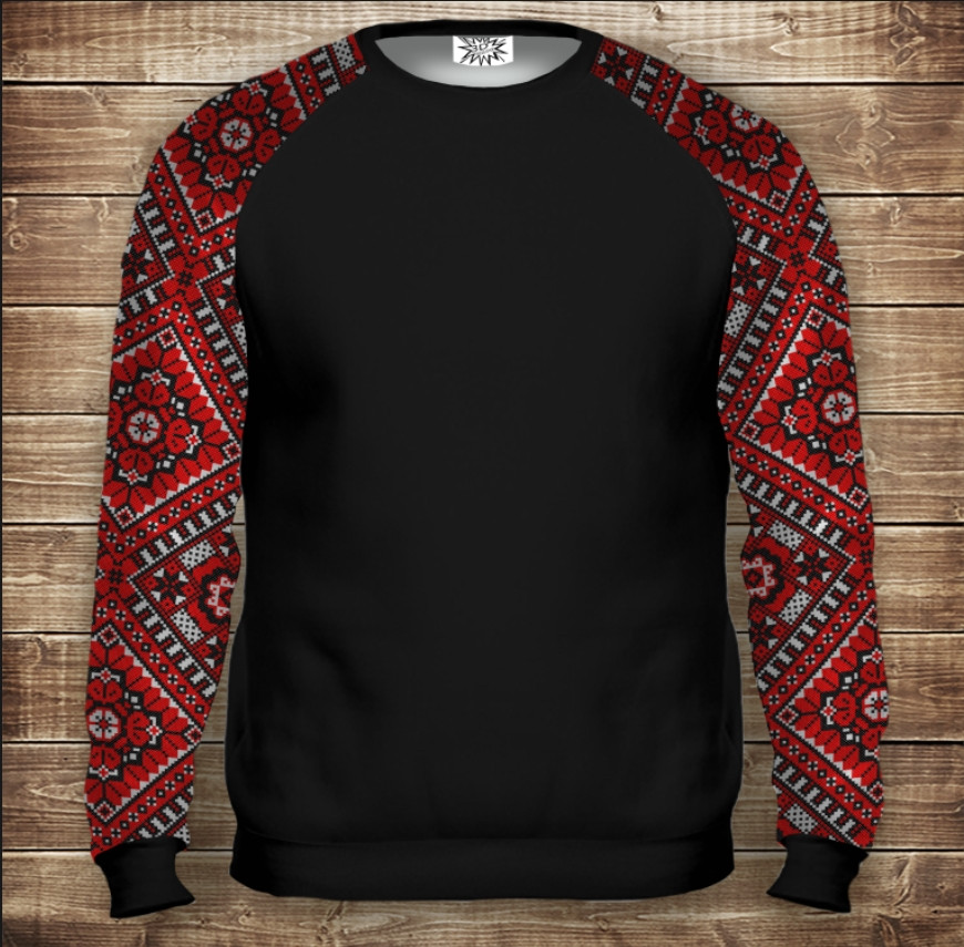 Світшот-реглан з 3D принтом на тему: Вишиванка 11. Дорослі та Дитячі розміри ВСІ Розміри Преміум тканина