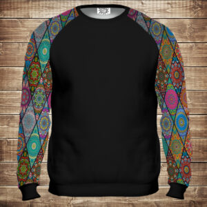 Світшот-реглан з 3D принтом на тему: Печворк Колор. Patchwork color. Дорослі та Дитячі розміри ВСІ Розміри Преміум тканина