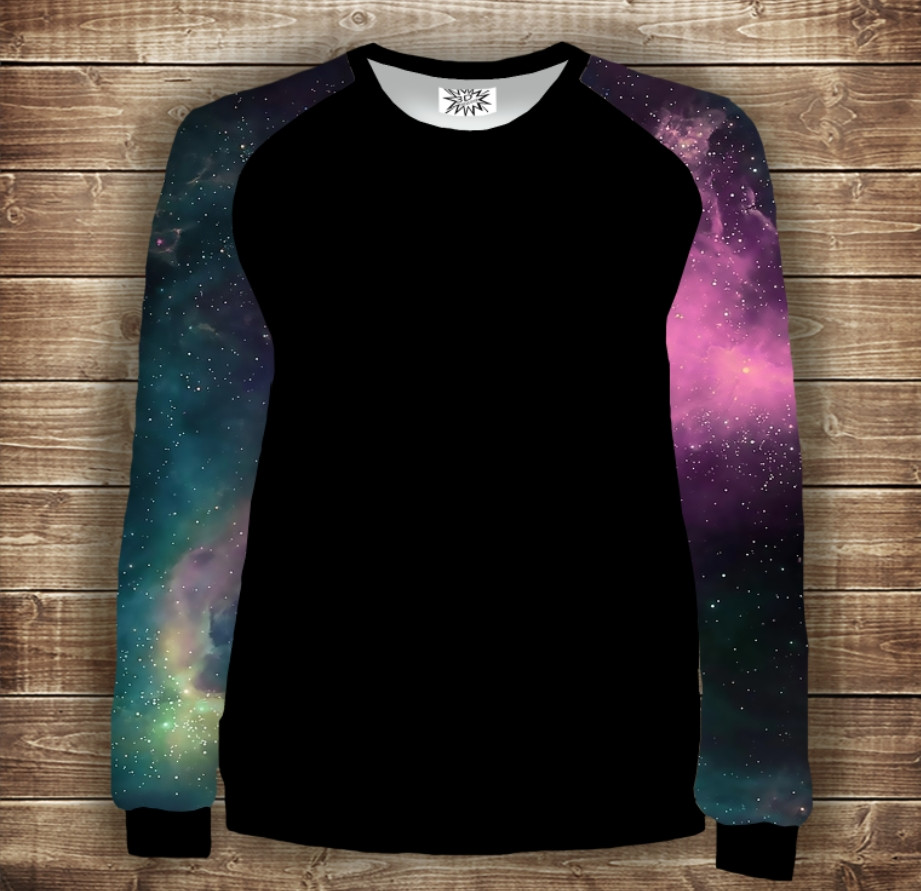 Світшот-реглан з 3D принтом на тему: Космос. Дорослі та Дитячі розміри ВСІ Розміри Преміум тканина