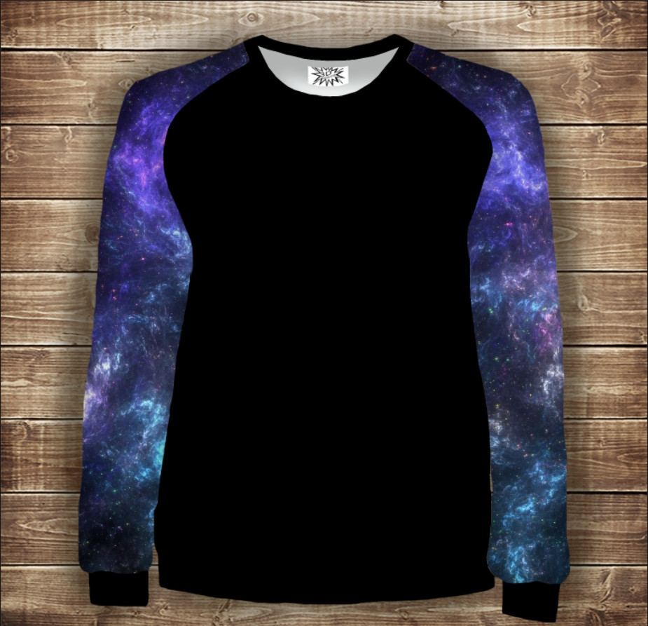 Світшот-реглан з 3D принтом на тему: Космос 2. Дорослі та Дитячі розміри ВСІ Розміри Преміум тканина