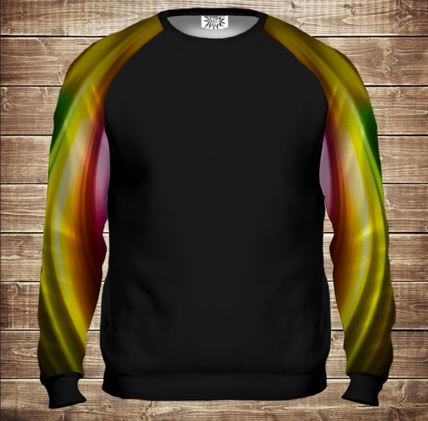 Світшот-реглан з 3D принтом на тему: Кольорові бліки. Color Shine. Дорослі та Дитячі розміри ВСІ Розміри Преміум тканина