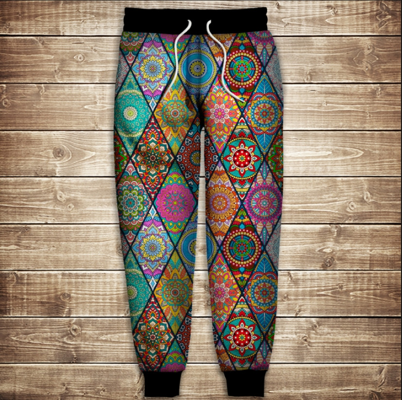 Штани з 3D принтом: Печворк Колор. Patchwork color ВСІ Розміри Преміум тканина