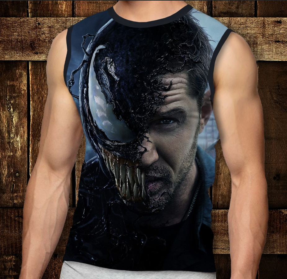 Футболка-безрукавка з 3D принтом: Venom Tom Hardy. Дорослі і Дитячі розміри ВСІ Розміри Преміум тканина