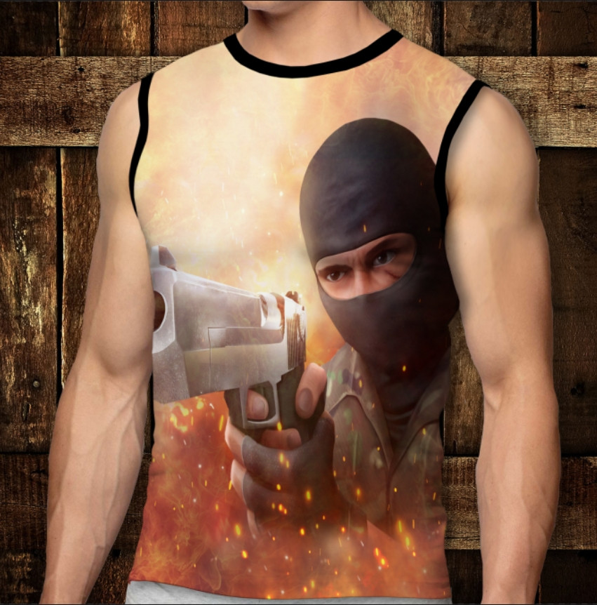 Футболка-безрукавка з 3D принтом: Standoff 2. Дорослі і Дитячі розміри ВСІ Розміри Преміум тканина