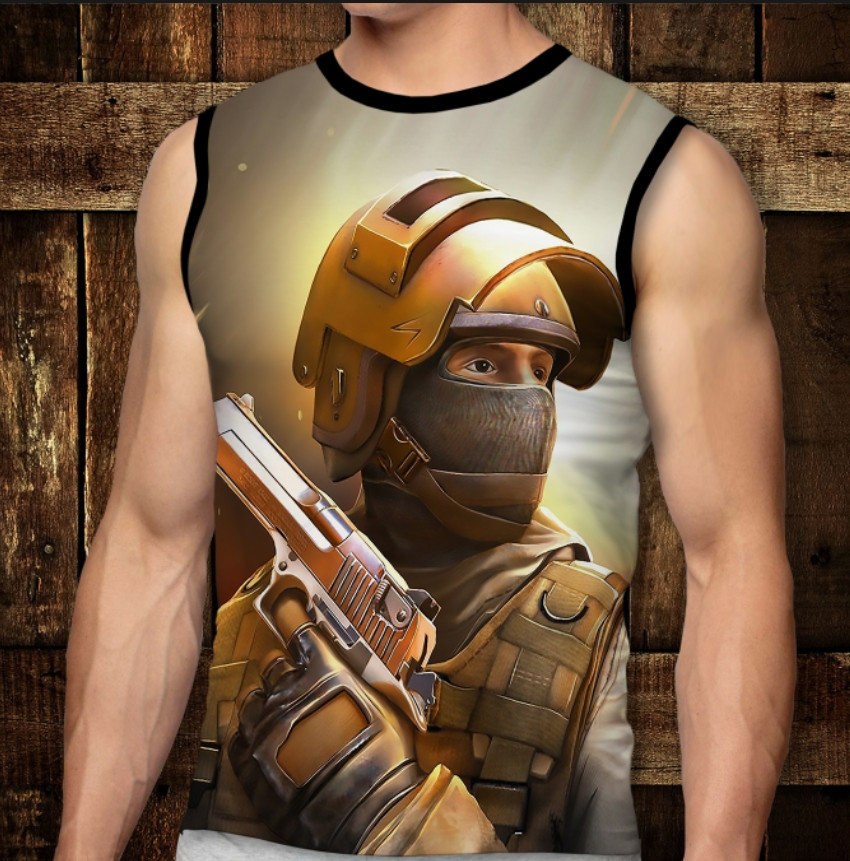 Футболка-безрукавка з 3D принтом: Standoff 2. Дорослі і Дитячі розміри ВСІ Розміри Преміум тканина