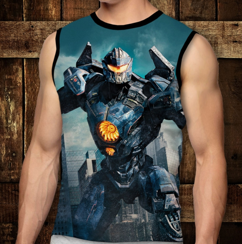 Футболка-безрукавка з 3D принтом: Тихоокеанський Рубіж - 01. Єгерь. Дорослі і Дитячі розміри ВСІ Розміри Преміум тканина