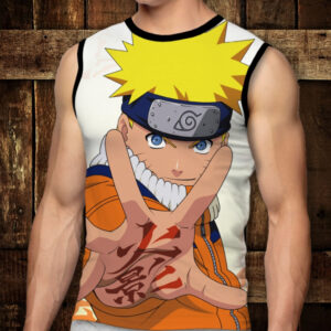 Футболка-безрукавка з 3D принтом: Uzumaki Naruto Fight. Дорослі і Дитячі розміри ВСІ Розміри Преміум тканина