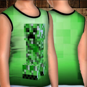 Майка хуліганка з 3D принтом: Майнкрафт. Крипер ВСІ Розміри Преміум тканина