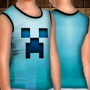 Майка хуліганка з 3D принтом: Майнкрафт. Логотип Голубий ВСІ Розміри Преміум тканина