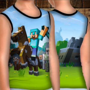 Майка хуліганка з 3D принтом: Майнкрафт. Лицар ВСІ Розміри Преміум тканина