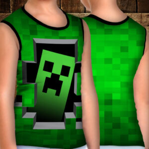 Майка хуліганка з 3D принтом: Майнкрафт. Великий Крипер ВСІ Розміри Преміум тканина