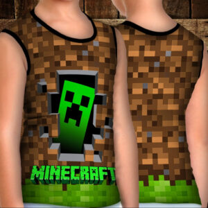 Майка хуліганка з 3D принтом: Майнкрафт. Логотип ВСІ Розміри Преміум тканина