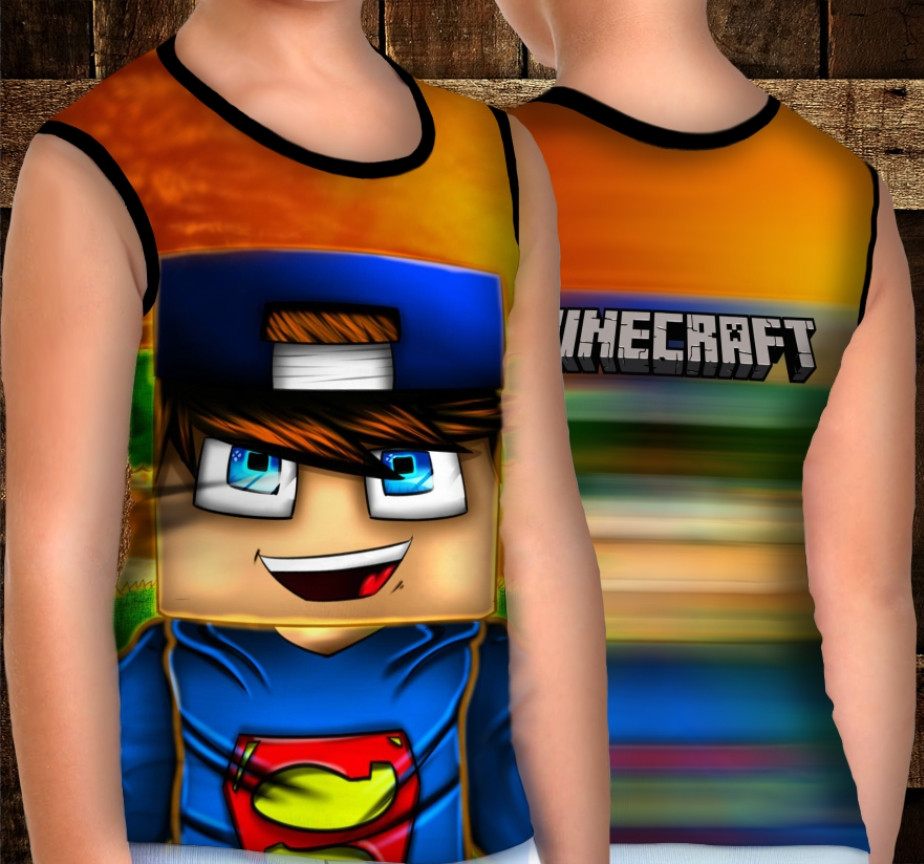 Майка хуліганка з 3D принтом: Майнкрафт. Стів ВСІ Розміри Преміум тканина